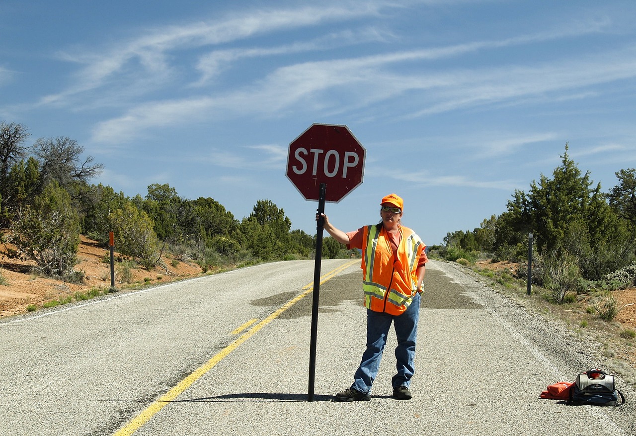 flagman, human, person